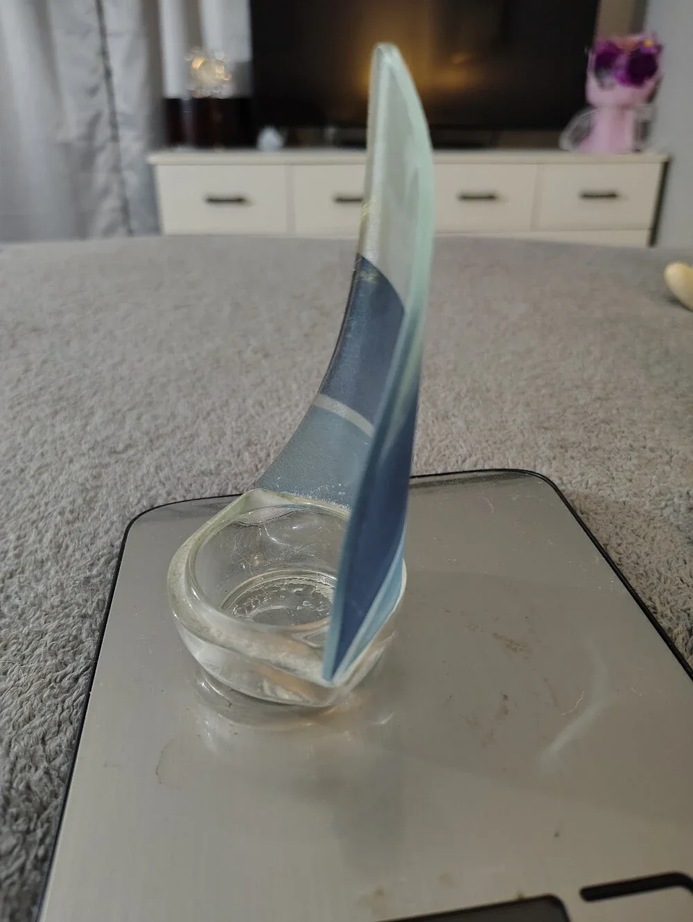 This Is A Tea Light Sailboat In Pretty Frosted Colors